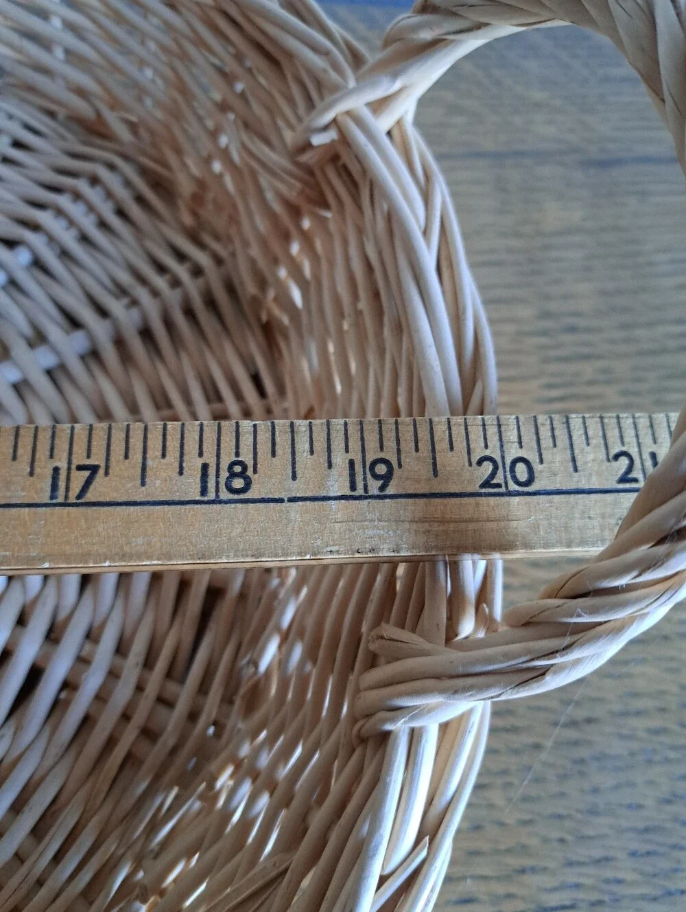 Oval Wicker Tray Basket with Handles Natural Tone